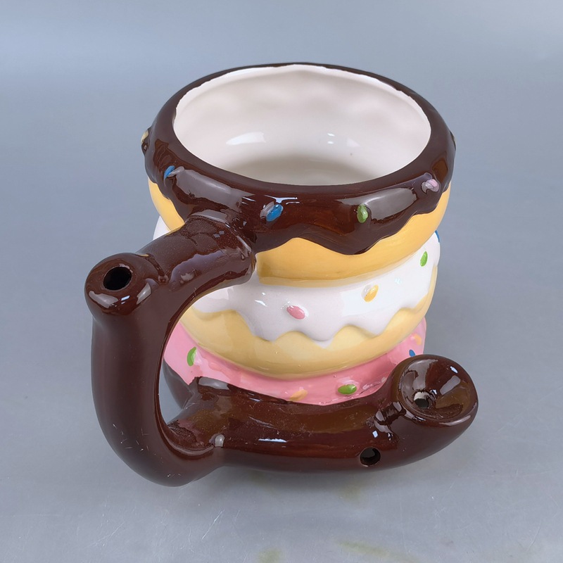Transfronterizos europeos y estadounidenses de cerámica multifuncional donut taza de café creativa de alto valor de hamburguesas mug suministros de bar