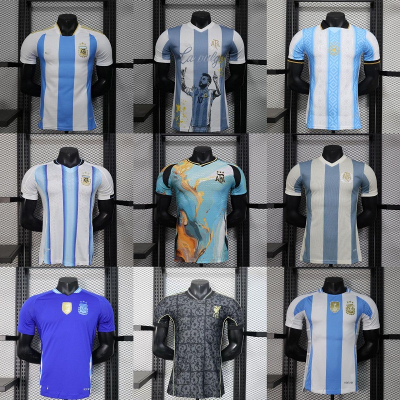 25-26 Jugadores argentinos, fans, uniformes de fútbol de Messi, uniformes de entrenamiento de edición especial de España