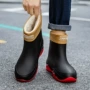 男士防滑跨境中筒雨靴