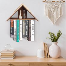 木质墙壁浮动书架悬挂式墙上书籍整理架储物架松木家居装饰展示架