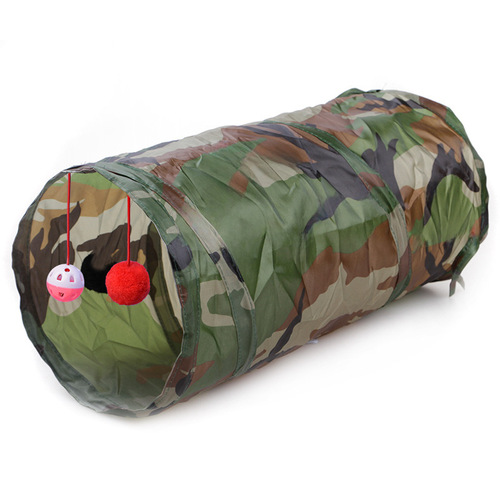 Cross-border pet cat tunnel new product Cat Rainbow Channel Interactive Drill Bucket Foldable Cat Toy