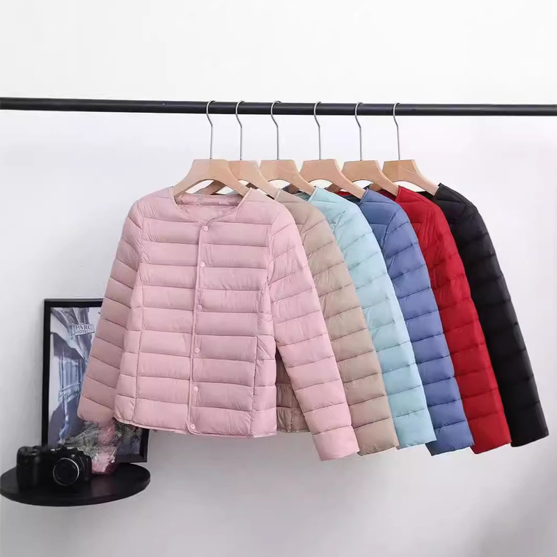 Lightweight down Cotton Outwear for Women, Short Lining, 2025 New Autumn and Winter Outer Wear, Lightweight Simple Jacket