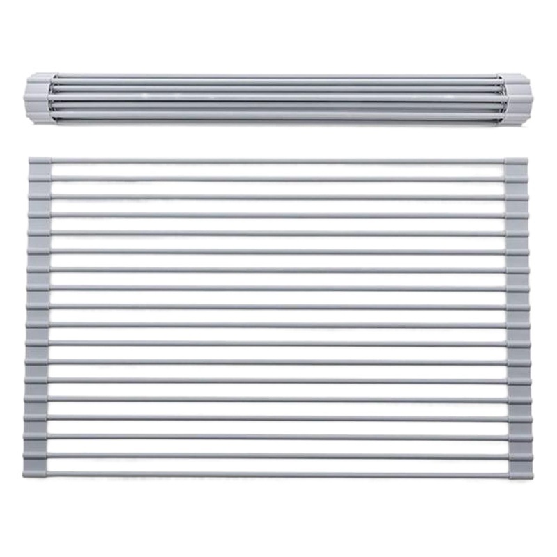 Spot Silicone Drain Rack Kitchen Multifunctional Storage Rack Sink Roller Shutter Bowl Chopsticks Rack Stainless Steel Folding Water Filter Rack
