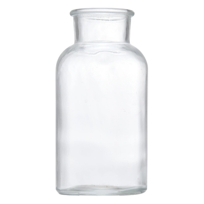 Оптовая продажа большая бутылка с реагентом для рта деревянная пробка стеклянная бутылка лабораторная аптека в бутылках герметичная прозрачная бутылка с широким горлышком оптом
