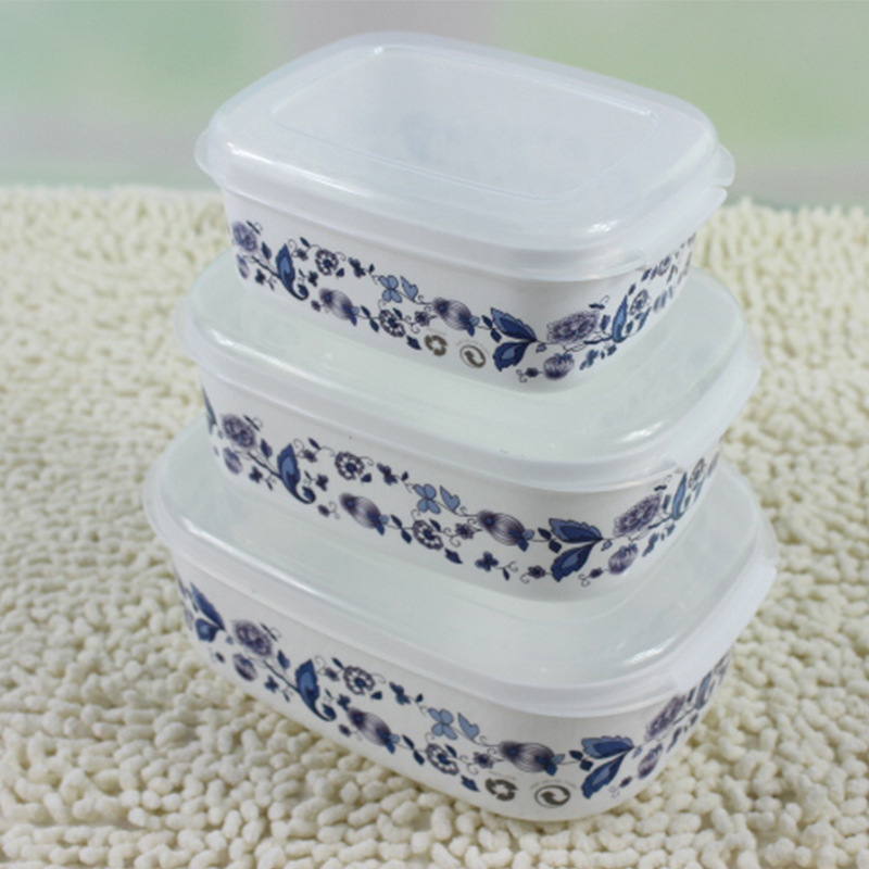 Caja de porcelana ovalada azul y blanca personalizada para conservar alimentos, caja para ungüentos de medicina tradicional china, caja para mascarillas de barro, caja para moxibustión con barro, caja de almacenamiento, embalaje de almacenamiento de plástico