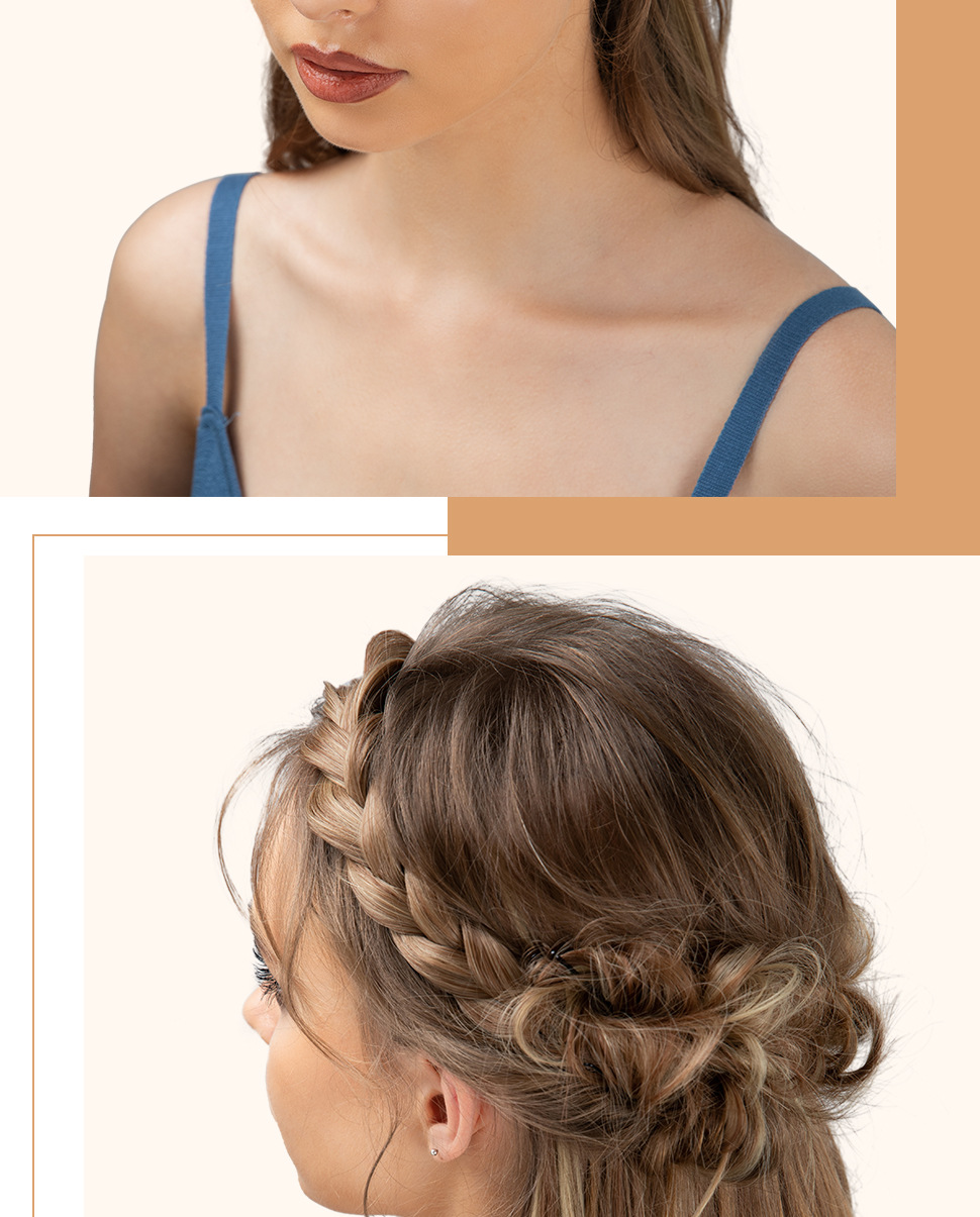 Peruka z włosów syntetycznych Ręcznie tkana trzypasmowa peruka typu fishbone Nakrycie głowy Smażone ciasto Skręty Warkocz Naturalna opaska do włosów_voghion.com