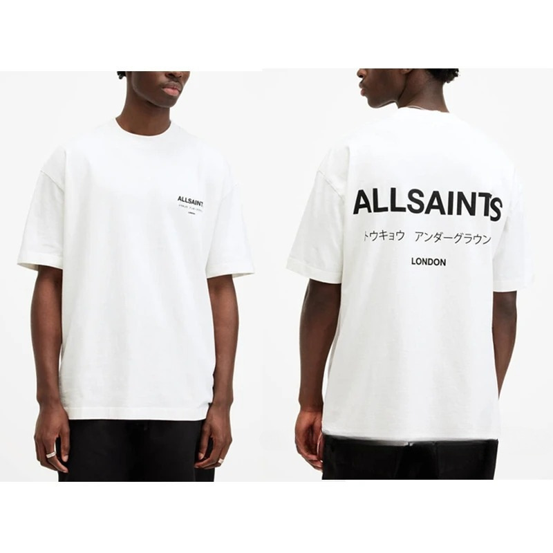 Cross-Border Popular Cross-Border Printed Men's Loose European and American Saint Shirt Classic Graphic Allsaints Heavy t Letter Cross-Border Popular Cross-Border Printed Men's Loose European and American Saint Shirt Classic Graphic Allsaints Heavy t Letter