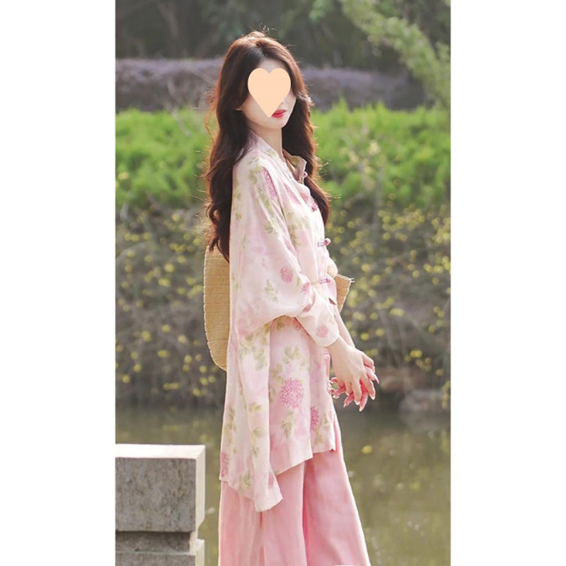 2025 Spring Style Chic and Beautiful New Chinese Style Button-Down Shirt Top Gentle Ladylike Outfit Suit