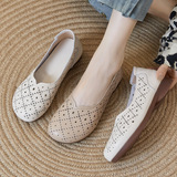 Летние сандалии для матери, нескользящая обувь, из натуральной кожи, для среднего возраста, большой размер