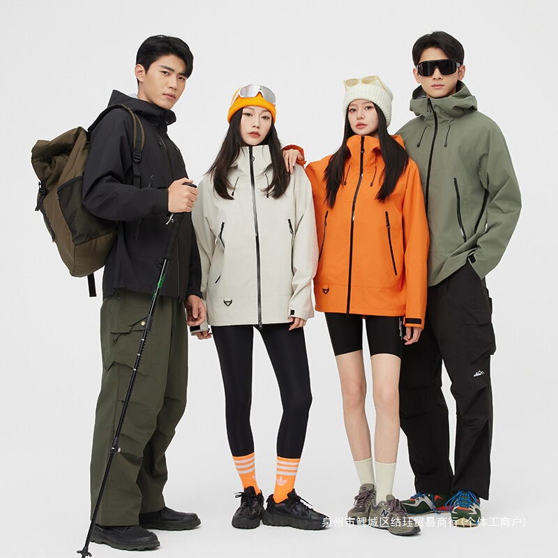 Manufacturer Outdoor Hard Shell Jacket for Women 2025 New Spring & Fall Single-Layer Hooded Jacket for Men and Women with Windproof Full Pressure