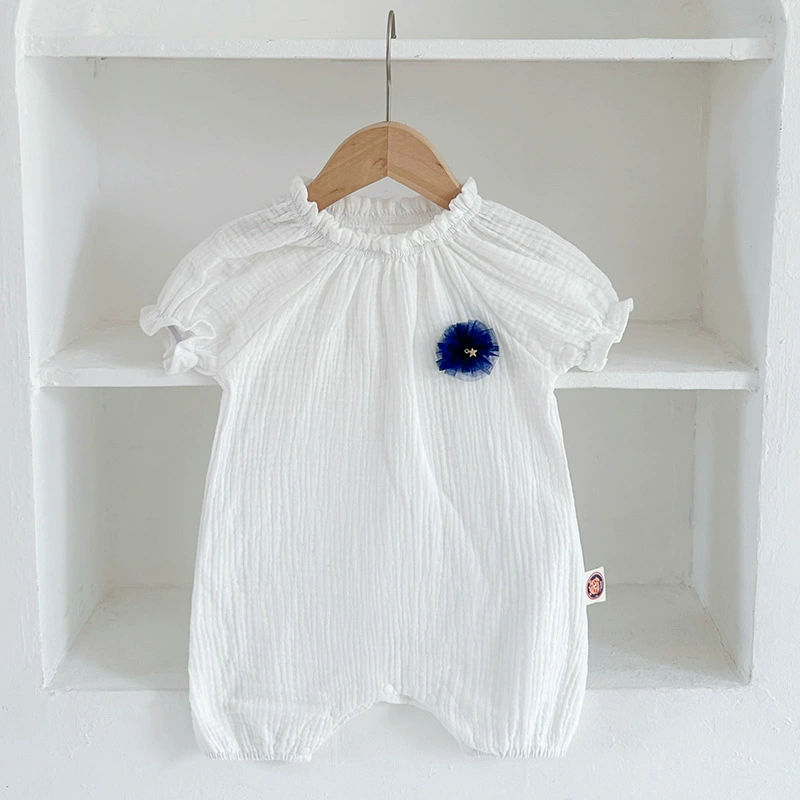 Стильная летняя bodysuit для девочек, детский комбинезон, цветочный принт