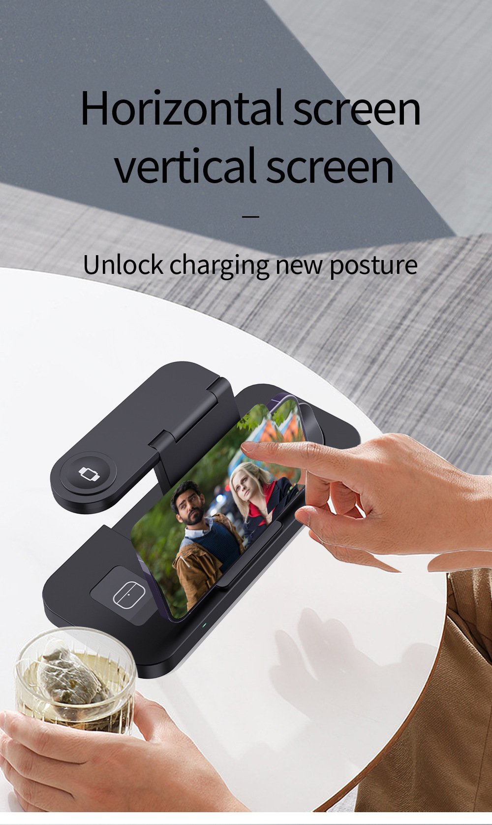 Title 11, Folding Six-in-One Wireless Charging Stand Char...