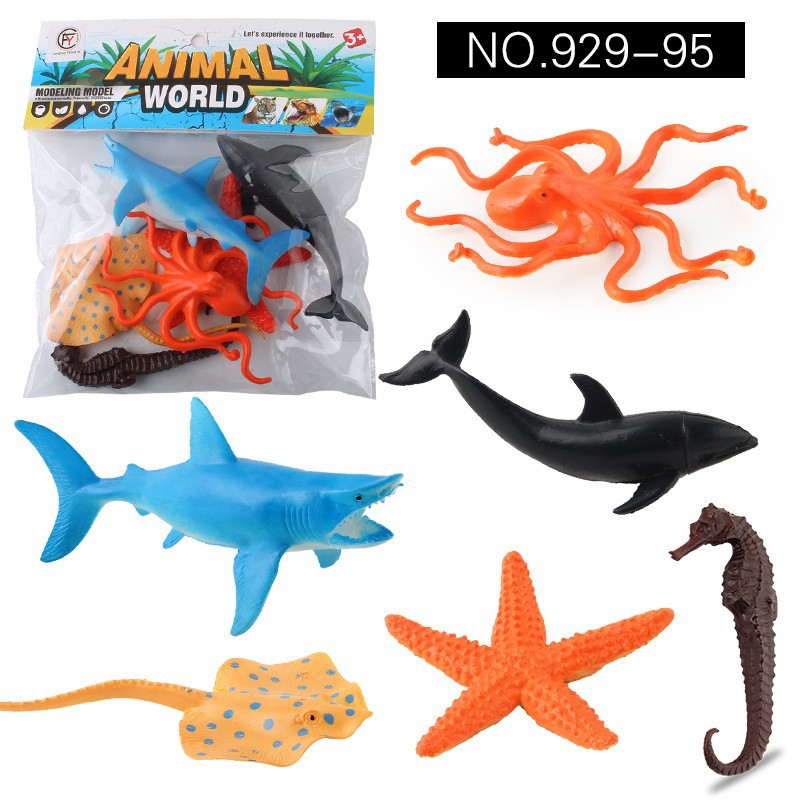 Simulación de exportación transfronteriza modelo animal marino tortuga ballena pulpo estrella de mar modelo escritorio decoración estática juguete