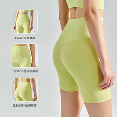 Summer sports fitness pants for women, high-waisted, hip-lifting, cool-feeling cycling pants, tight-fitting, no-size outerwear, quarter-length yoga shorts