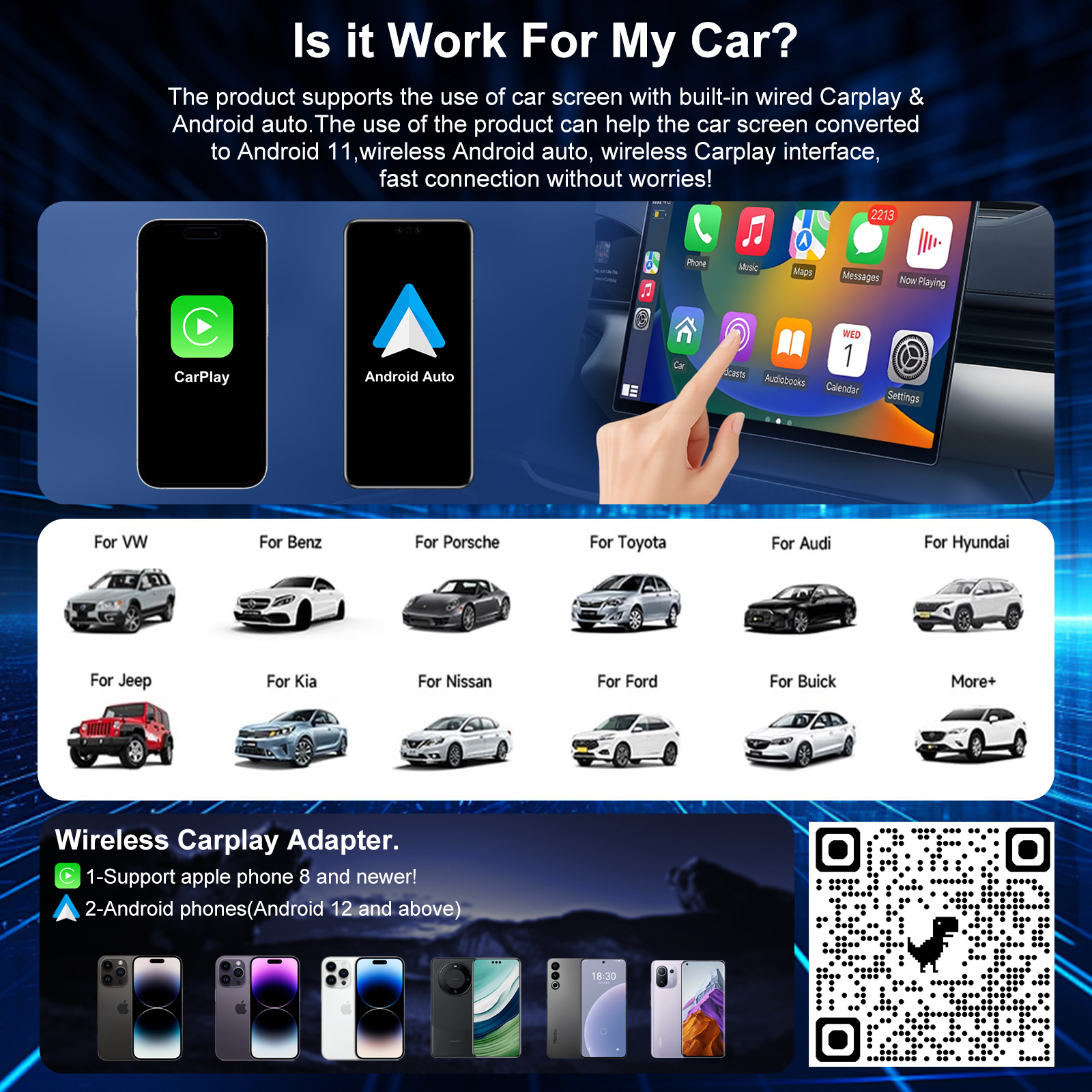 Cross-Border Wireless Carplay Box, Wired to Wireless Car Interconnection Box, Smart Car Carplay Converter
