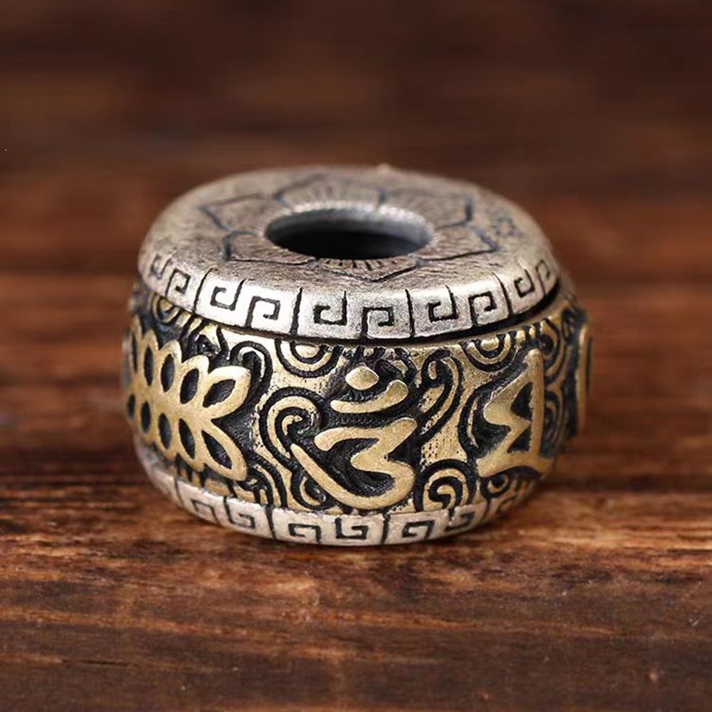 High-quality ancient Xizang silver, rotatable and non-fading DIY beads, barrel beads, spacer beads, Xizang-style cultural craft bracelet accessories