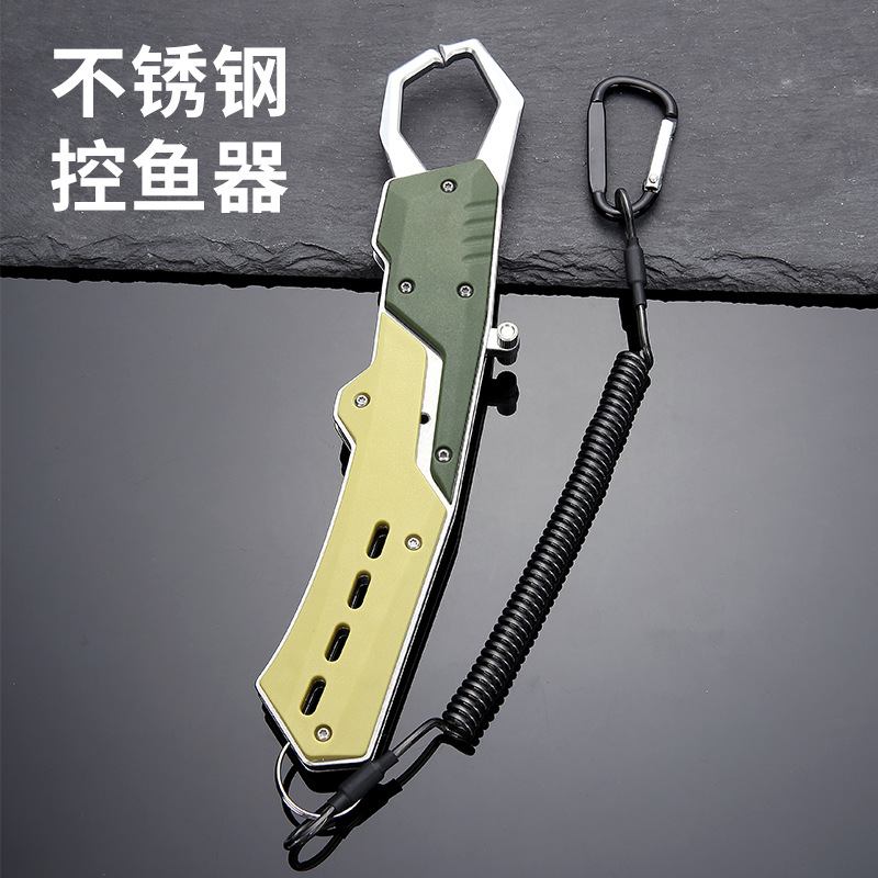 New Multifunctional Fish Control Tool for Streams, Lure Fishing, Fish Lifting Pliers, Double Opening Rear Pull Fish Control Pliers with Safety Rope