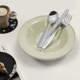 Children's cartoon bear knife, fork and spoon a set of baby high-value household stainless steel tableware knife, fork and spoon suit