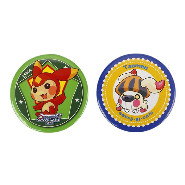 plastic cartoon badge