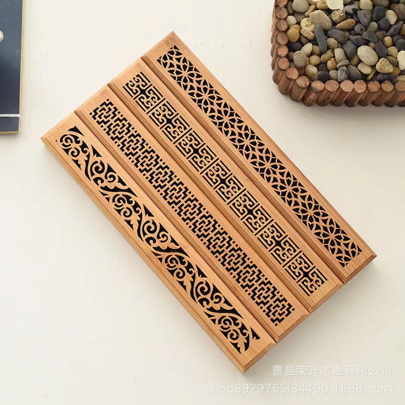 楠竹镂空 线香盒木质卧香盒家用沉香熏香炉楠竹质镂空香炉木制批