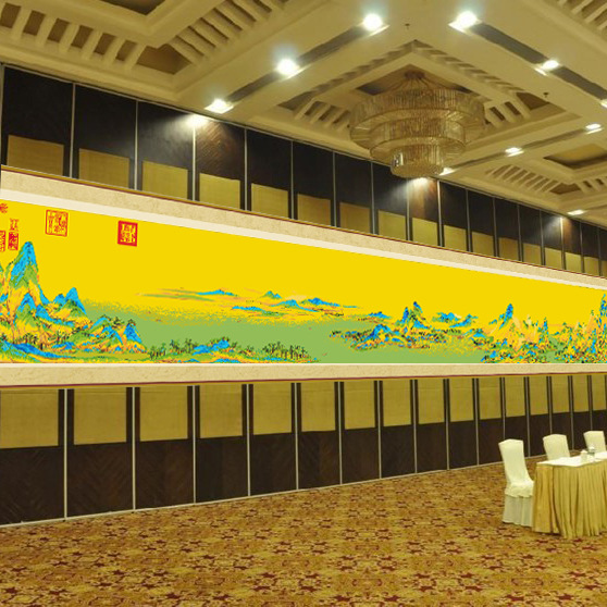 [17 m panorámico antiguo paño de seda] bienes genuinos Mona Lisa Royal punto de cruz miles de millas de montañas hilo bordado paisaje image 2