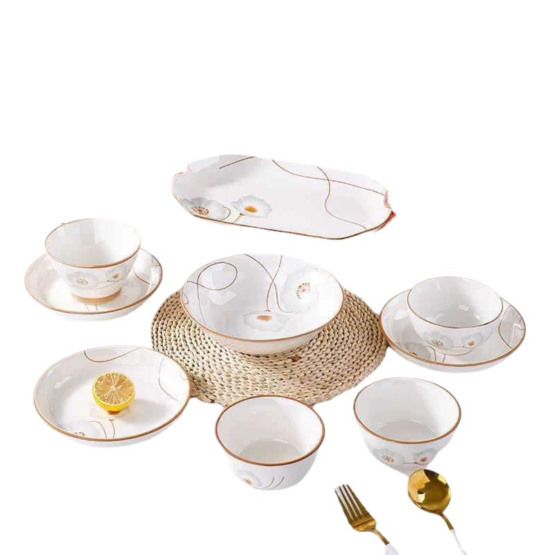 Set, ceramic tableware, Nordic style, simple and elegant design
