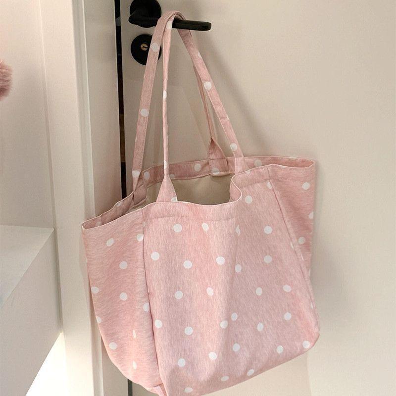 2026 New Polka Dot Cute Canvas Handbag Trendy Versatile Underarm Bag Fashionable Shoulder Bag Tote Bag 2026 New Polka Dot Cute Canvas Handbag Trendy Versatile Underarm Bag Fashionable Shoulder Bag Tote Bag