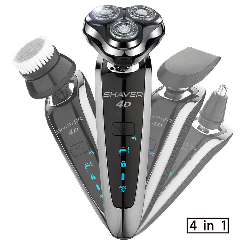 Afeitadora eléctrica súper limpia transfronteriza para hombres afeitadora afeitadora lavada recargable afeitadora de cañón de acero pequeño