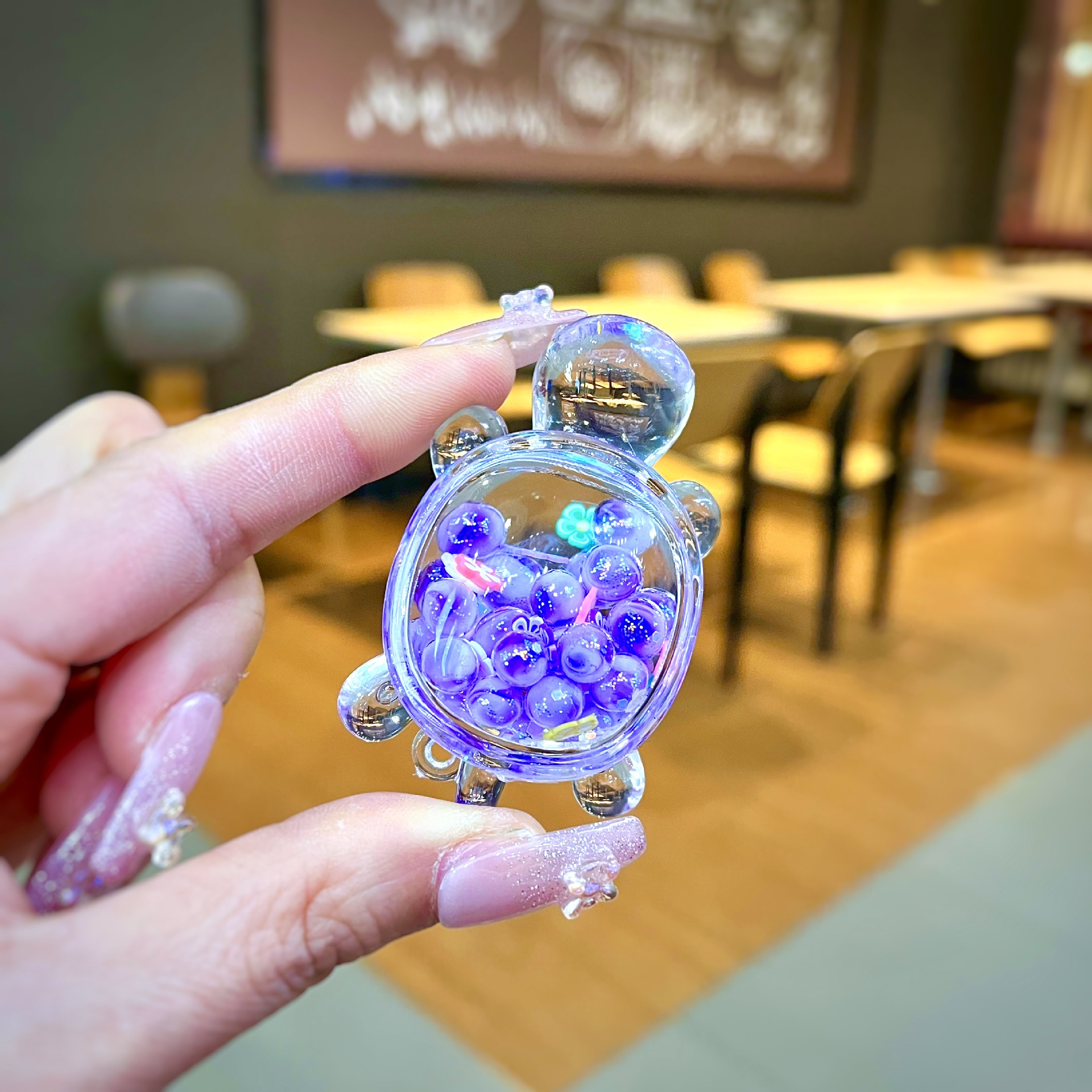 작은 야광 버블구슬 거북이 [보라색]