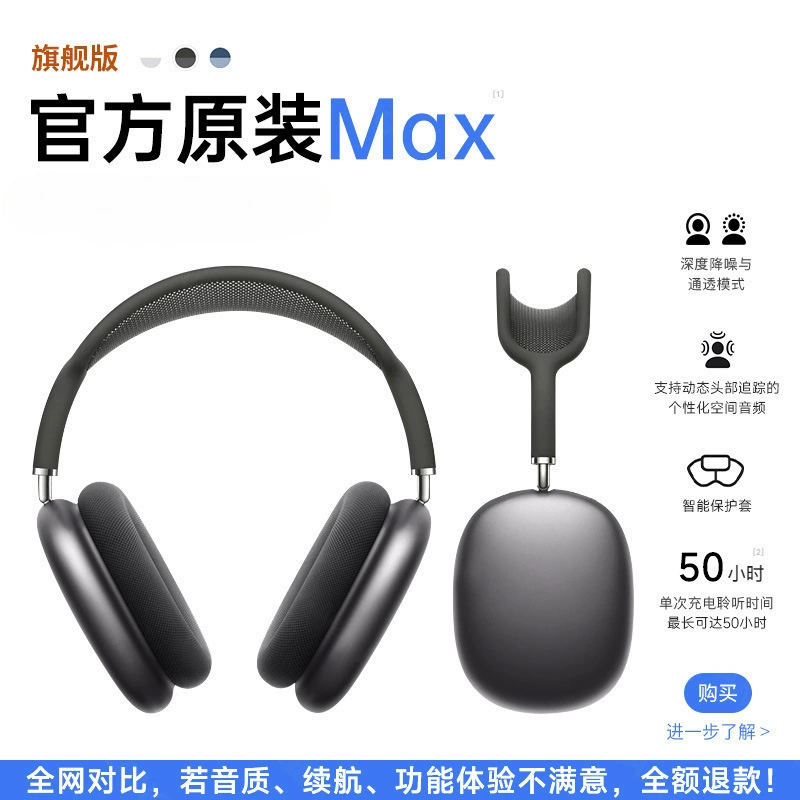 Новая модель Max 2024 накладные Bluetooth-наушники, подходят для беспроводного шумоподавления и водозащиты