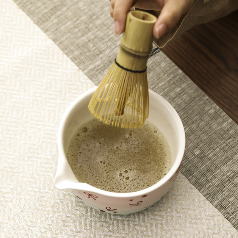 跨境专供日式抹茶碗小熊蝴蝶结套装陶瓷茶碗茶杯搅拌器点 茶工具|undefined