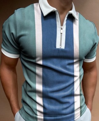 Comercio exterior europeo y americano primavera nueva moda casual popular impresión polo camiseta con cremallera hombres envío gratis