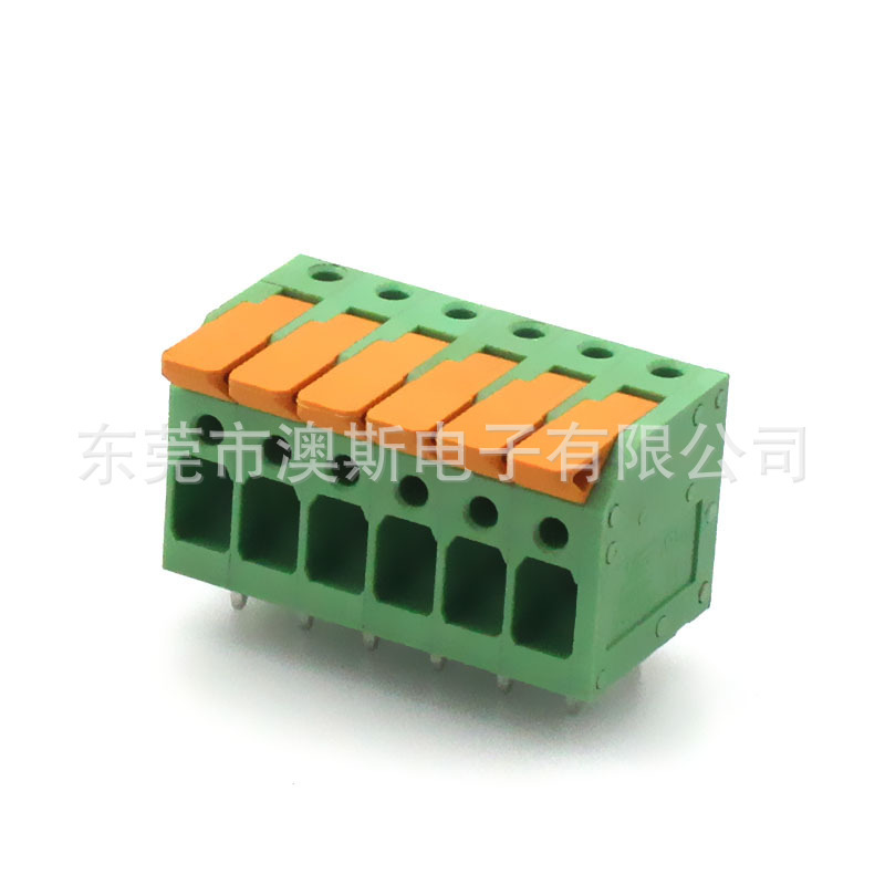 5.0mmハイパワーpcb端子プッシュロッドdg2204r/2604ダブルピン20a 245v/rネジなし|undefined
