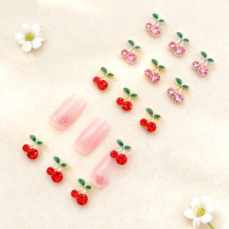 Red Cherry joyas de uñas accesorios de decoración de uñas para usar joyas de uñas DIY joyas de uñas al por mayor
