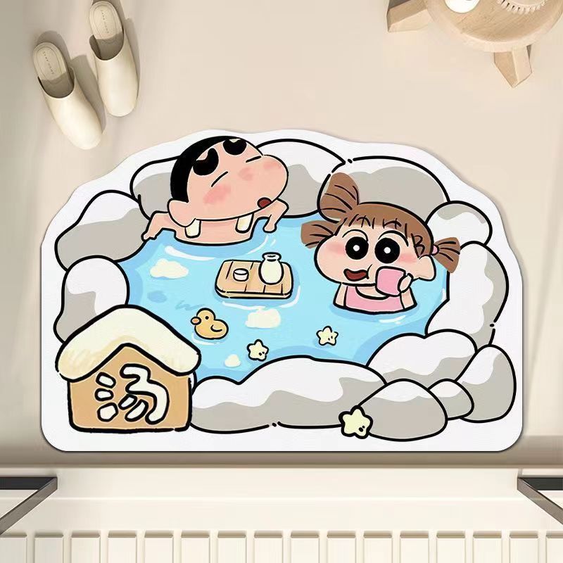 クレヨンしんちゃん珪藻泥フロアマット家庭用吸水速乾浴室フロアマットトイレドア滑り止めマットドロップシッピング|undefined