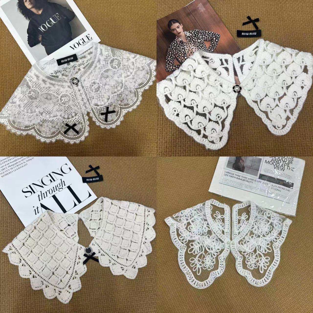 秋冬新款 毛线编织机织衣领毛衣装饰童装领花秋冬卫衣披肩领子