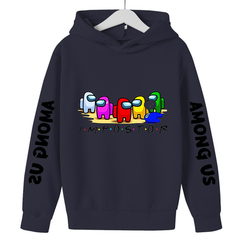 An Among Us themed stylish cartoon loose long-sleeved hooded sweatshirt for autumn and winter, suitable for both men and women with a cap.