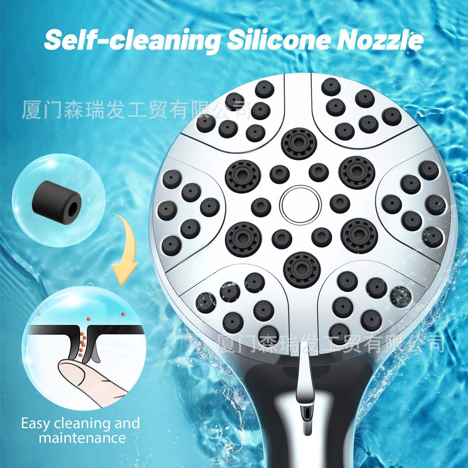 Juego de Ducha Europeo Transfronterizo de 8 Funciones con Presión, Cabezal de Ducha de Lluvia, Ducha de Mano