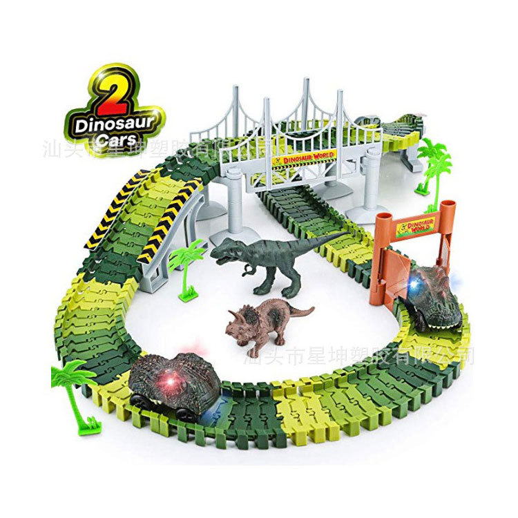 [업그레이드] 156PC: 144 트랙 2 공룡 자동차 조명