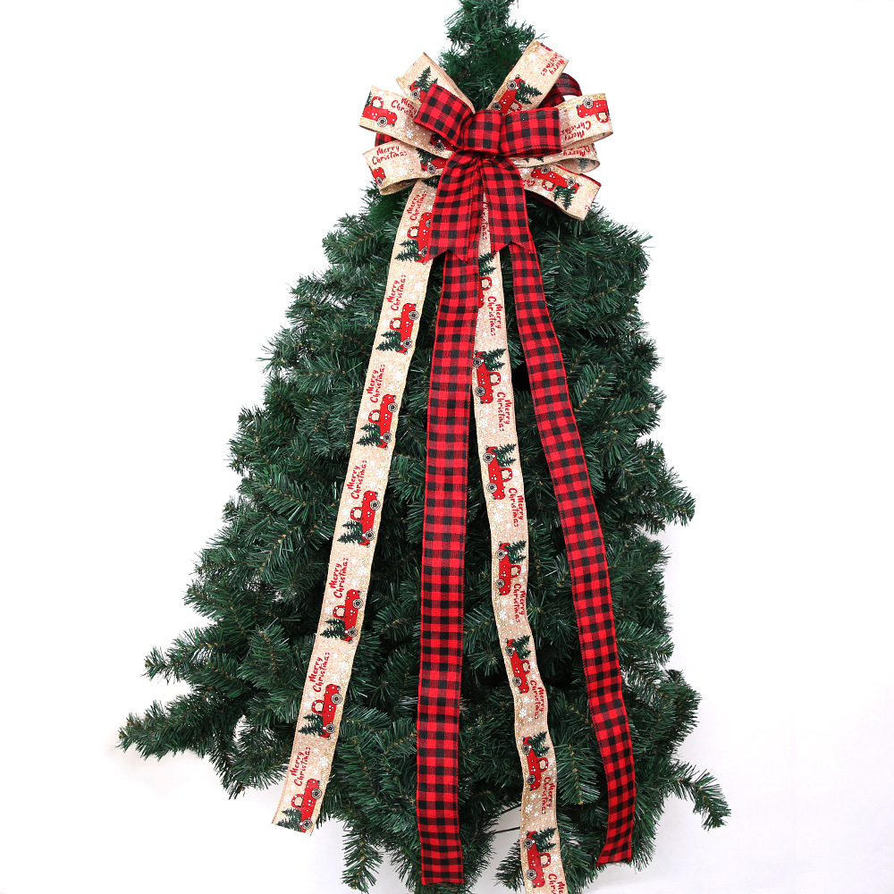 Christmas Bow Hanging Christmas Tree Decoration Christmas Bow Door Decoration Party Supplies_voghion.com