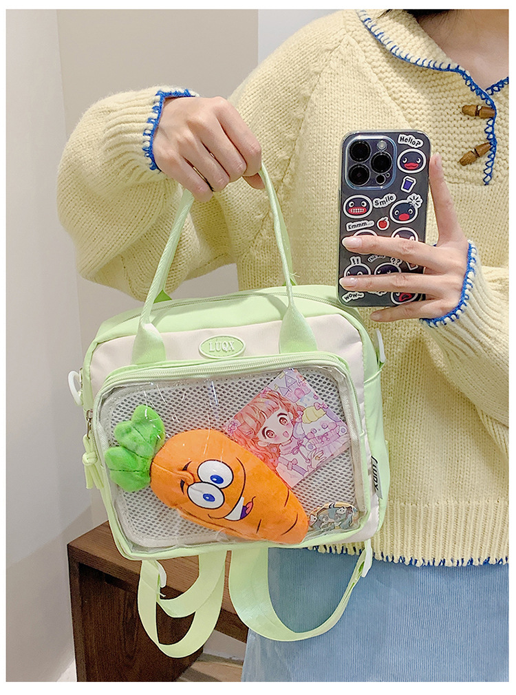 Cute and versatile pain bag, new large-capacity student commuting crossbody bag, Korean version hand-held transparent single-shoulder bag for women wholesale undefined