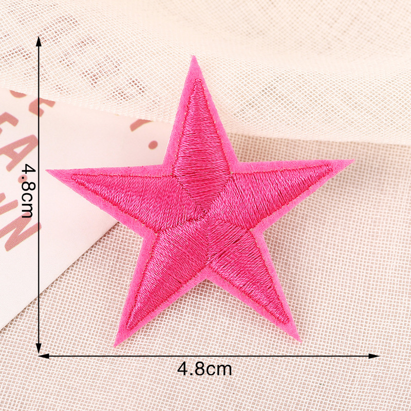 ミニかわいい五芒星刺繍パッチステッカー縫製不要シームレス修理自己粘着刺繍ステッカー衣類装飾布ステッカー|undefined