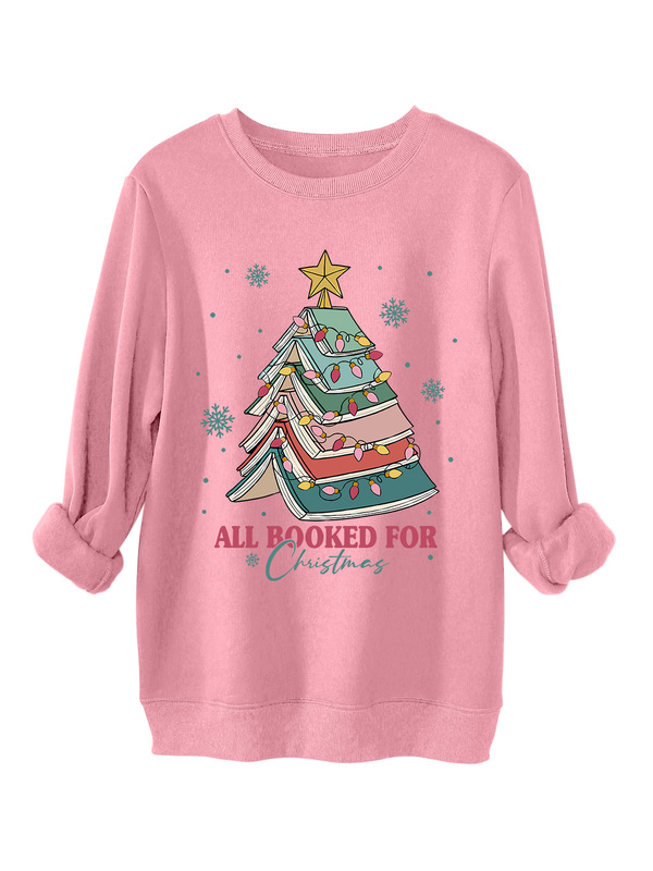 亚马逊ebay独立站加厚保暖女士时尚all booked for christmas卫衣|undefined