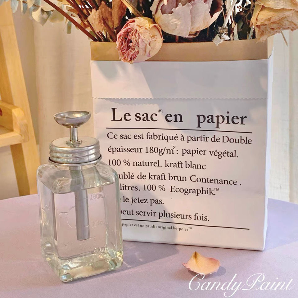 Spot manicura tienda de limpieza de uñas a presión, lavador líquido de limpieza, agua, anti-retorno de líquidos, red fina, botella de vidrio vacía 180ml