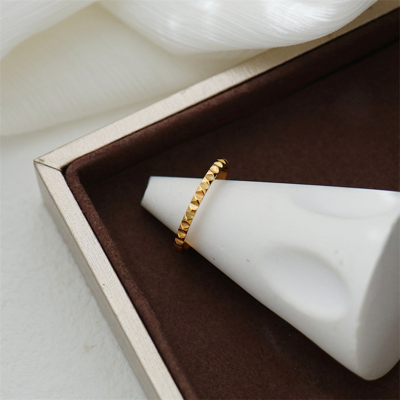 Women'S Gender Simple Style Geometric Titanium Steel Plating Rings