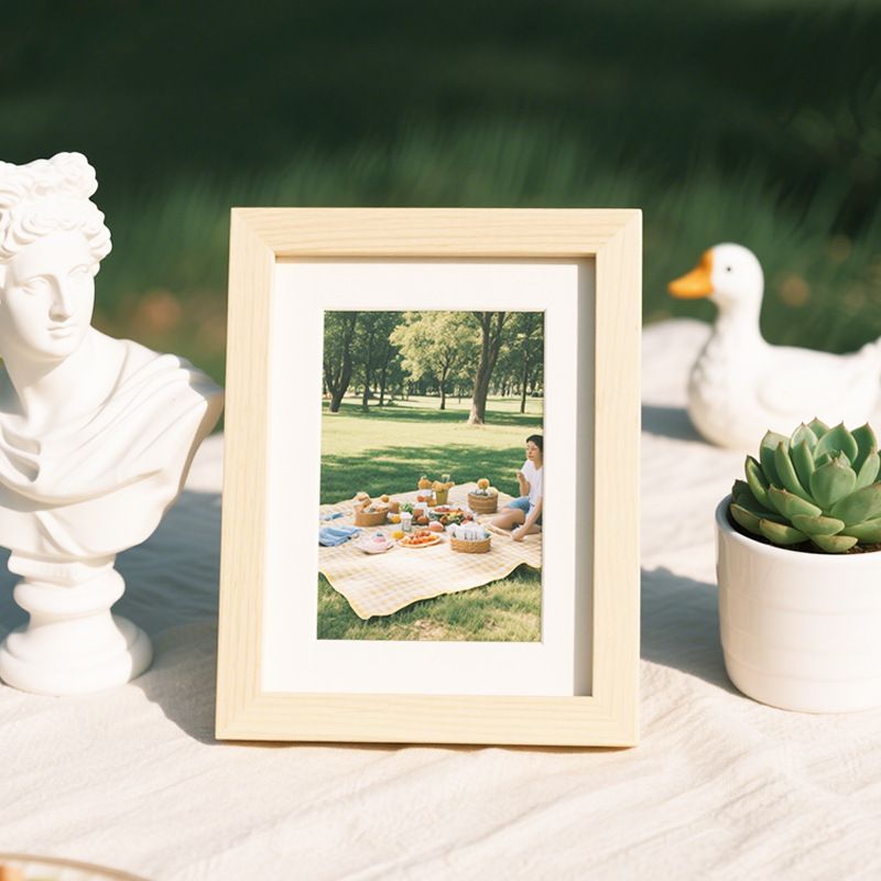 Factory Wholesale Wooden Photo Frame New Narrow Edge Modern Simple 6-Inch 7-Inch 8inch 10inch Tabletop Picture Frame Decorative Frame
