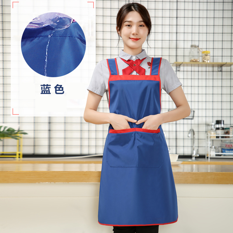 Comercio exterior a prueba de aceite impermeable delantal cocina tienda materna e infantil piscina tienda de lavado de coches guardapolvos Halter en forma de H delantal al por mayor
