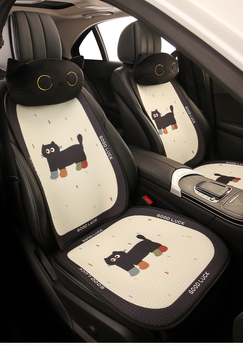 Cute Car Cushion Four Seasons Universal Half Pack Cartoon Cat Seat Cushion Goddess Cyber Celebrity Car Car Car Non-slip Seat Cushion