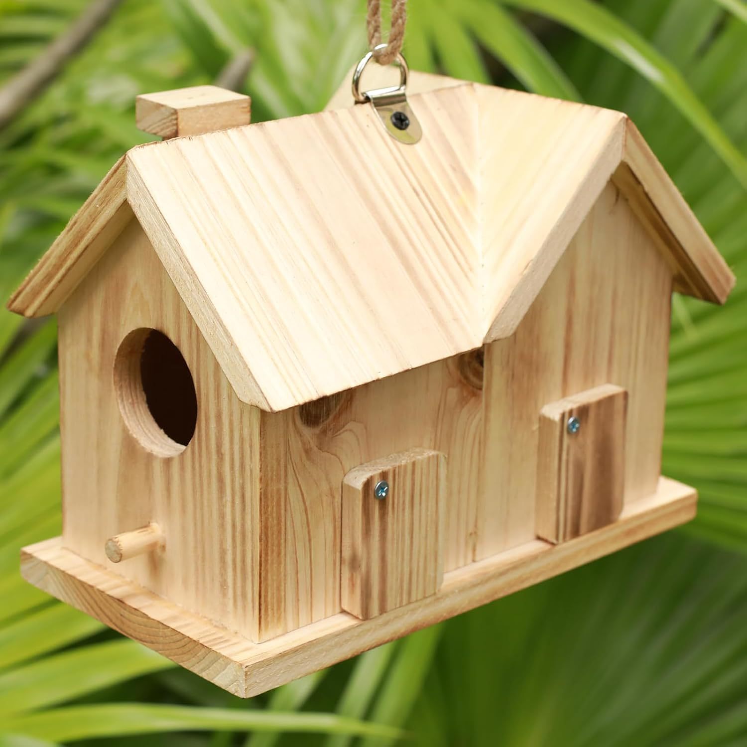Madera nido de pájaros transfronterizo jardín al aire libre decoración nido de pájaros madera maciza pequeña casa de pájaros domésticos artículos de pájaros