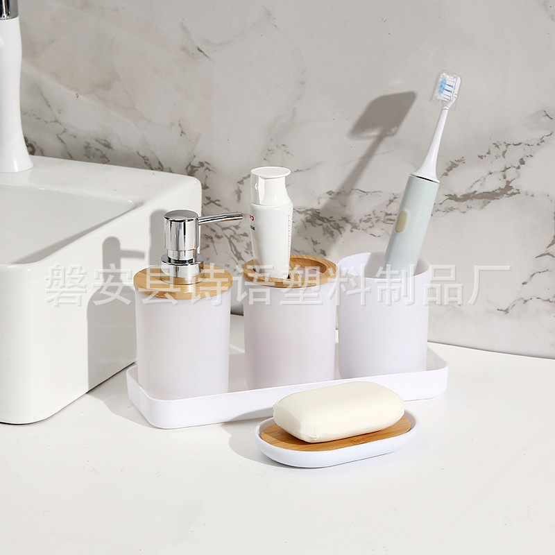 Baños domésticos 7 piezas de almacenamiento herramientas de limpieza artículos de higiene basura inodoro cepillo taza hidráulica caja de jabón al por mayor